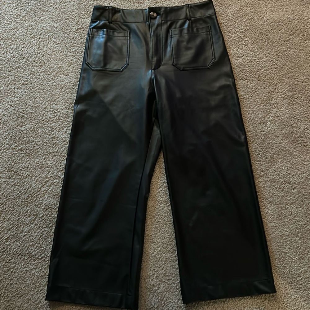 Black vegan leather pants from Anthropologie . Size31 . Superb condition